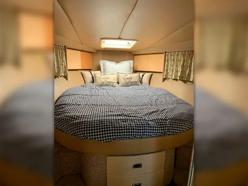 Comfortable bedroom on the Private Yacht for Twelve Passengers
